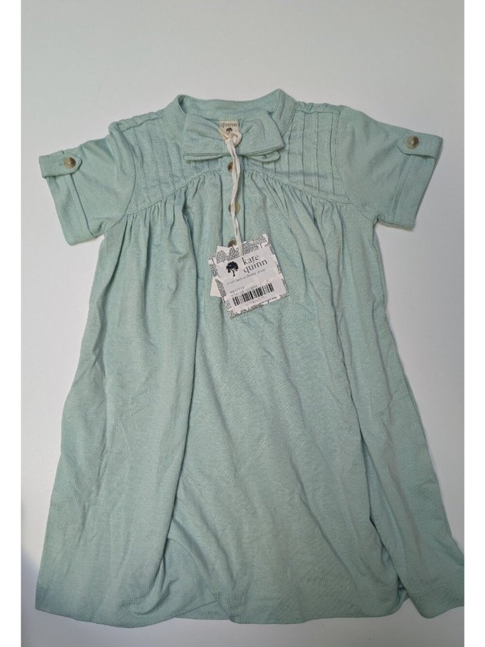 Kate Quinn Bamboo Library Dress 2T Aqua Frost Light Blue Short Sleeve 049